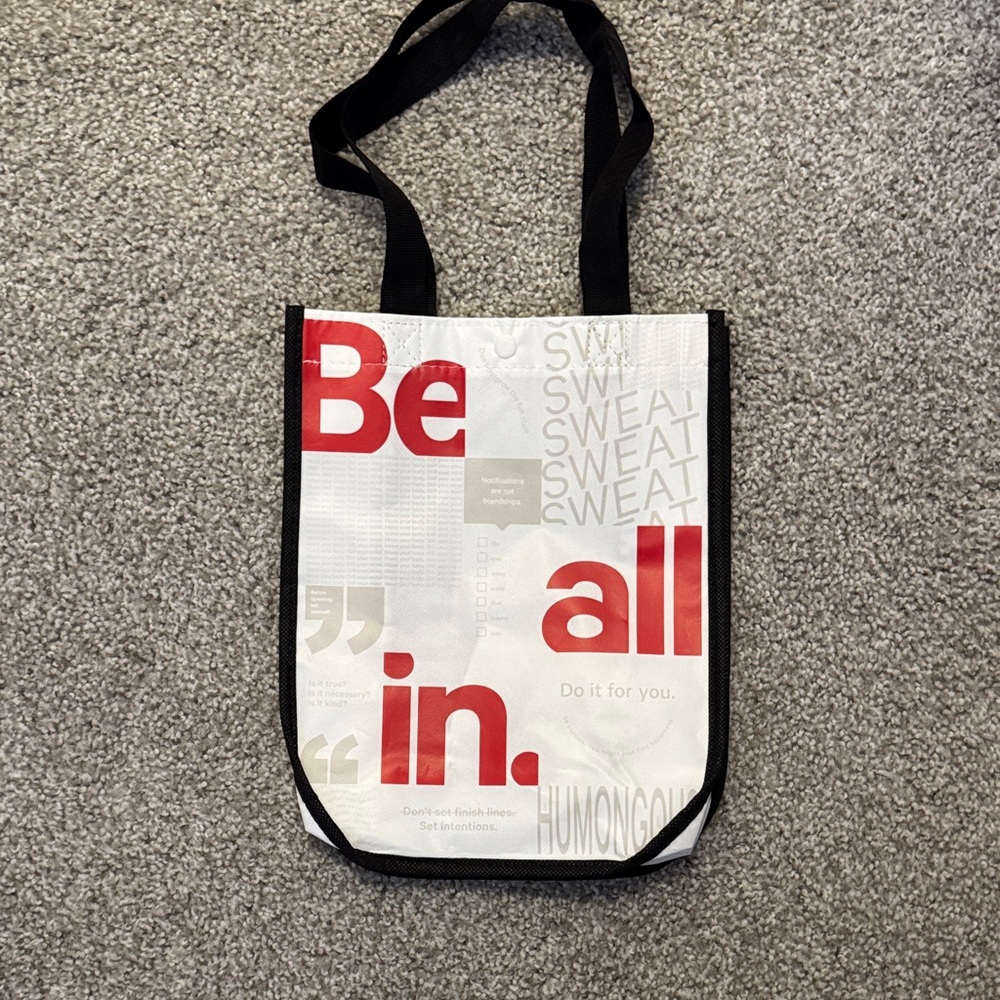 lululemon athletica Red and White Graphic Tote